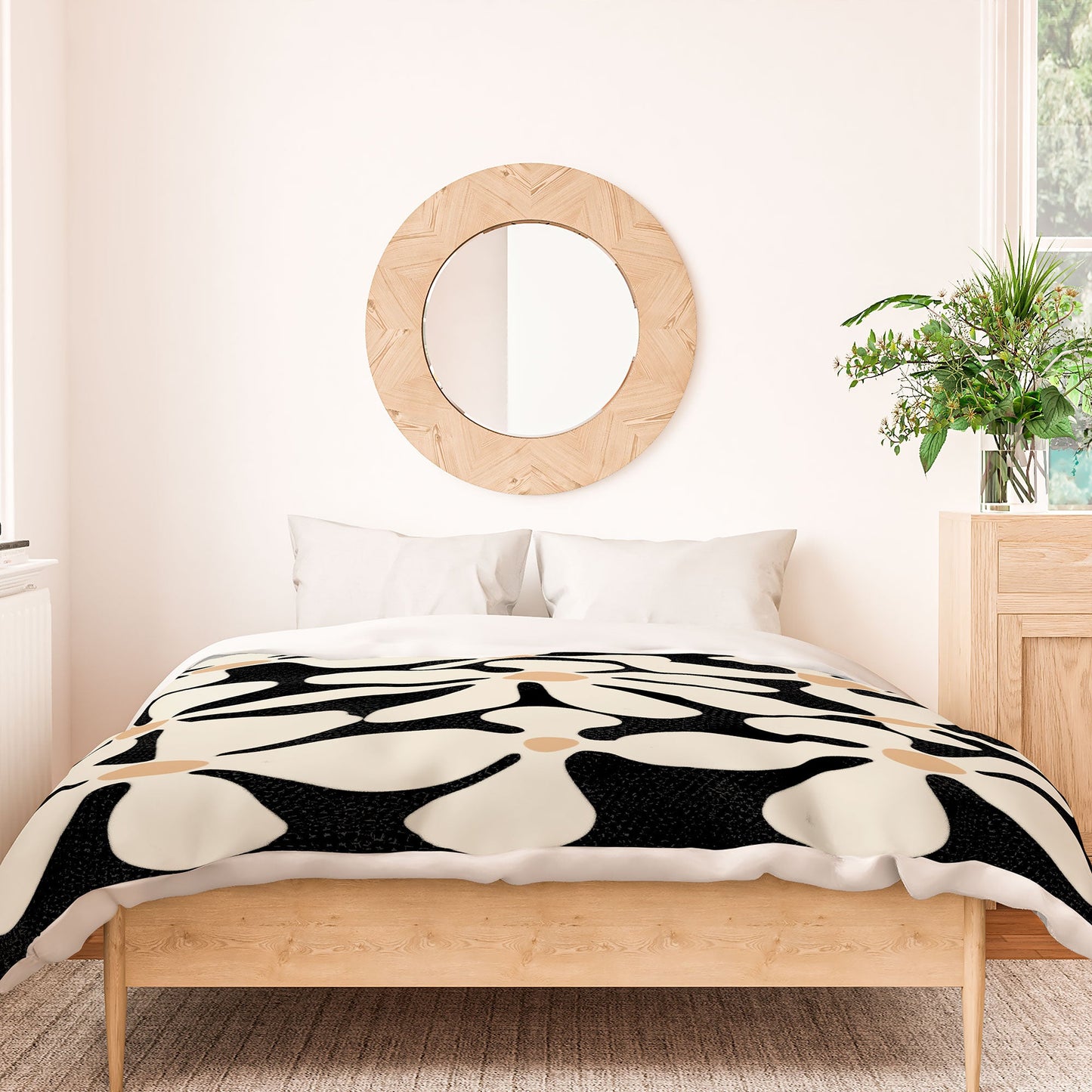 DorisciciArt Midnight Bohemian Floral Duvet Cover
