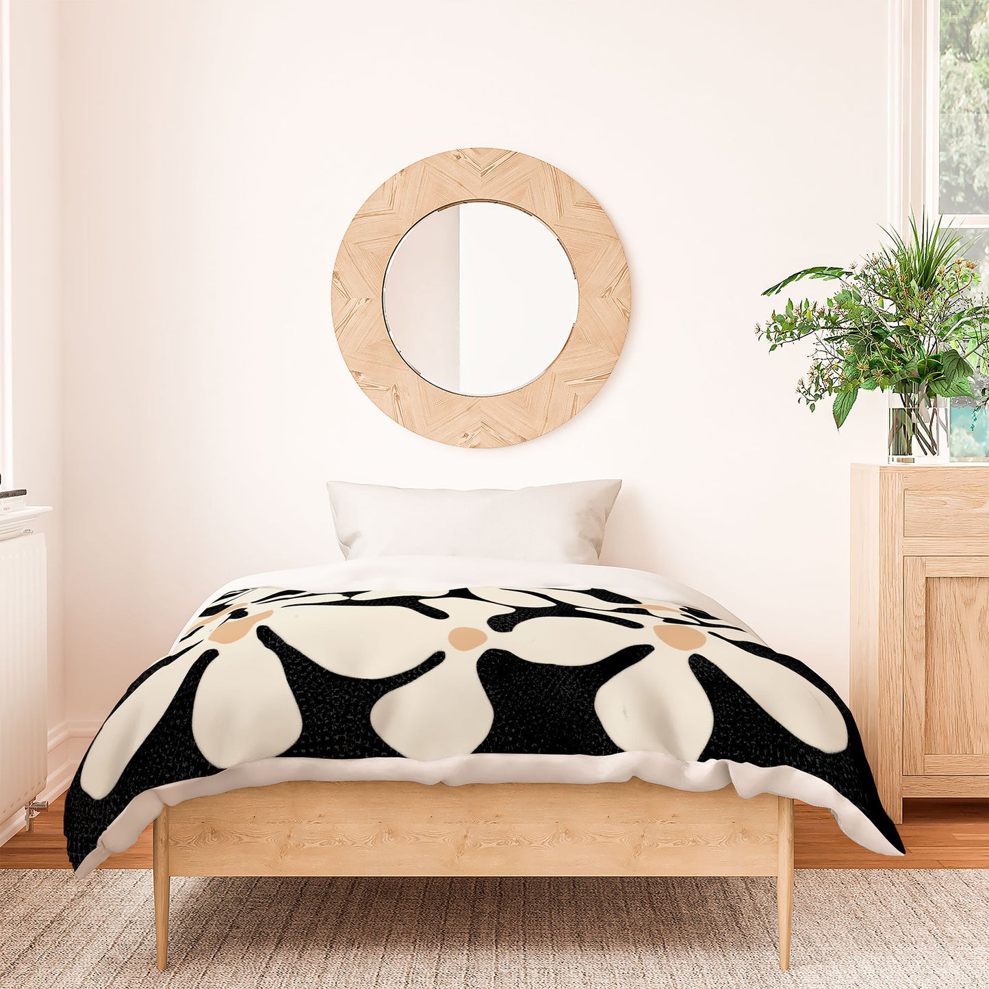 DorisciciArt Midnight Bohemian Floral Duvet Cover