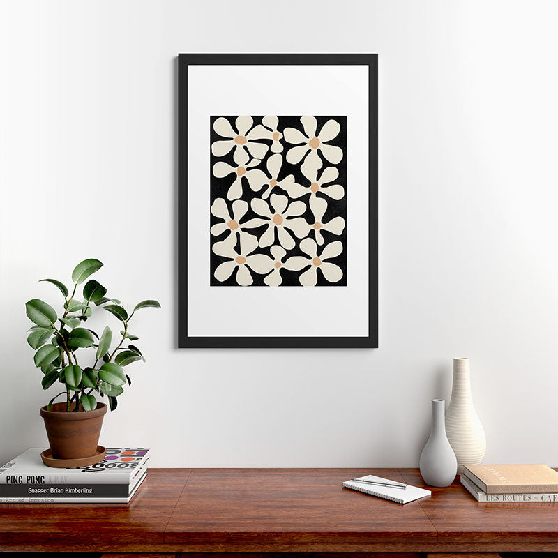 DorisciciArt Midnight Bohemian Floral Framed Art Print