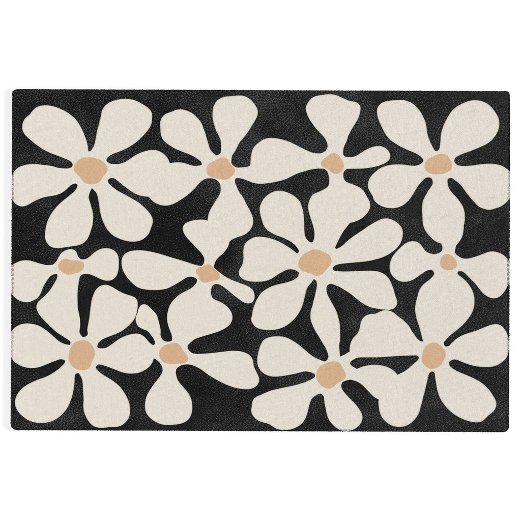 DorisciciArt Midnight Bohemian Floral Outdoor Rug
