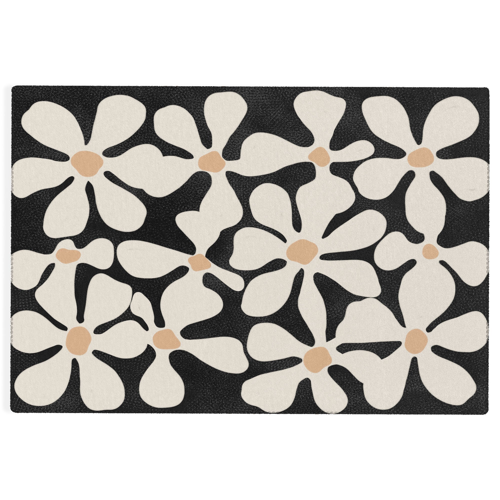 DorisciciArt Midnight Bohemian Floral Outdoor Rug