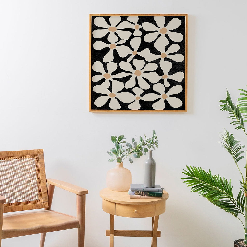 DorisciciArt Midnight Bohemian Floral Framed Wall Art