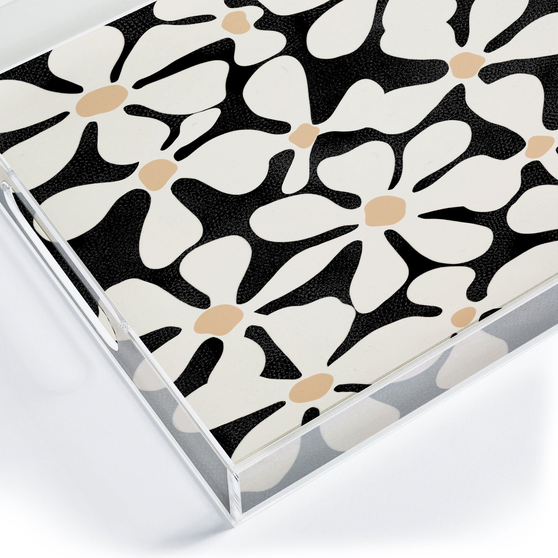 DorisciciArt Midnight Bohemian Floral Acrylic Tray