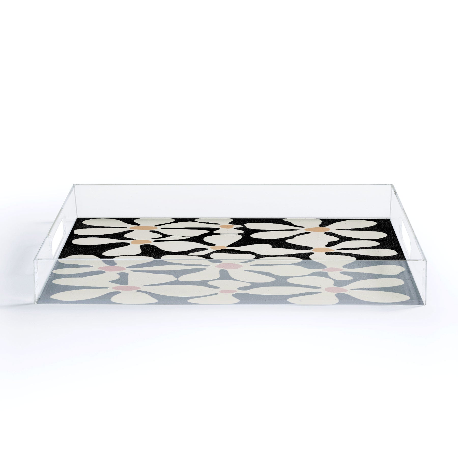 DorisciciArt Midnight Bohemian Floral Acrylic Tray