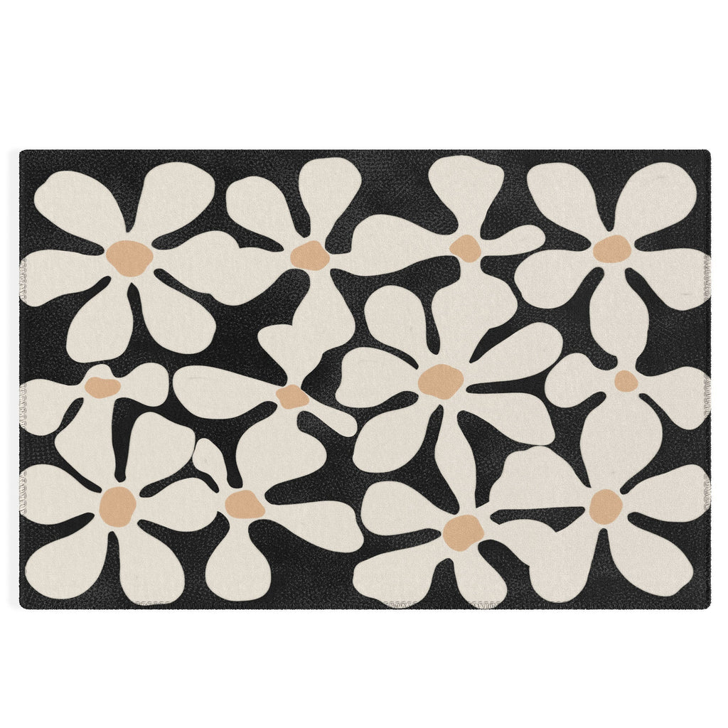 DorisciciArt Midnight Bohemian Floral Outdoor Rug