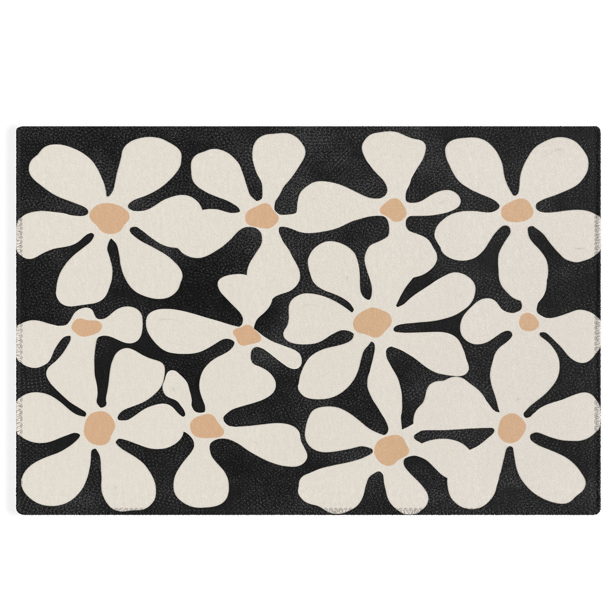 DorisciciArt Midnight Bohemian Floral Outdoor Rug