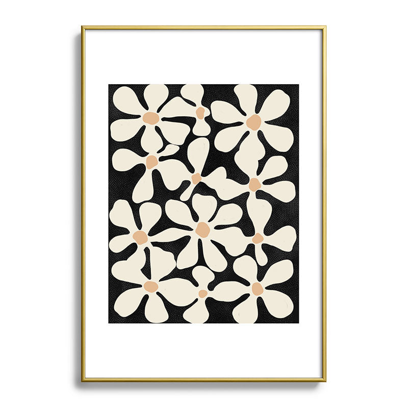 DorisciciArt Midnight Bohemian Floral Metal Framed Art Print