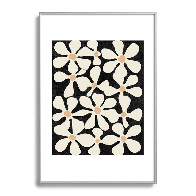 DorisciciArt Midnight Bohemian Floral Metal Framed Art Print