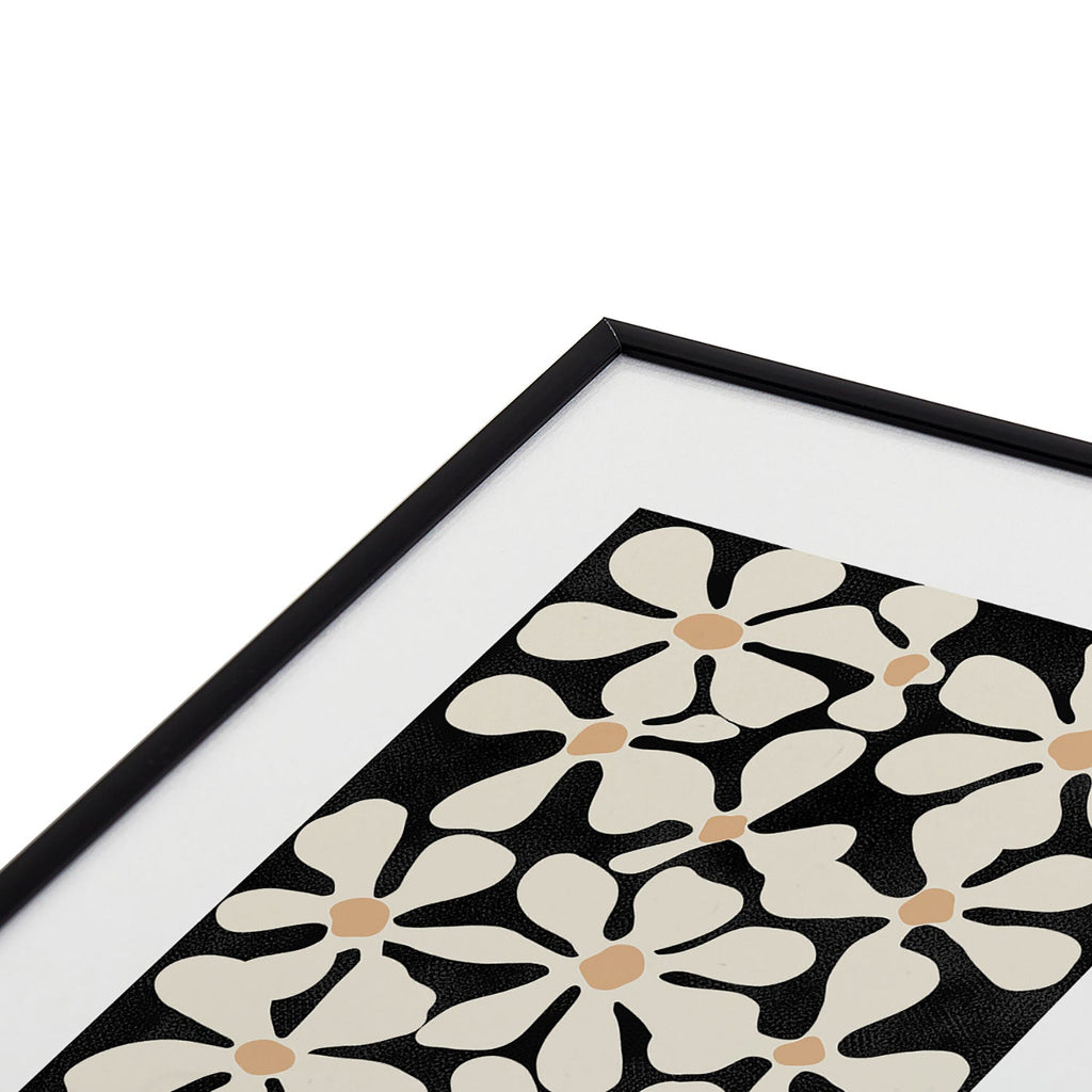 DorisciciArt Midnight Bohemian Floral Metal Framed Art Print