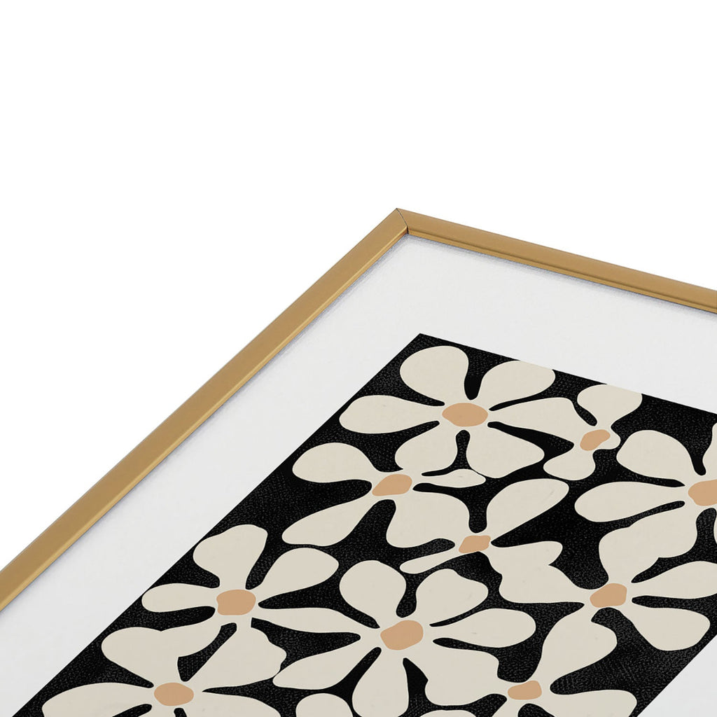 DorisciciArt Midnight Bohemian Floral Metal Framed Art Print