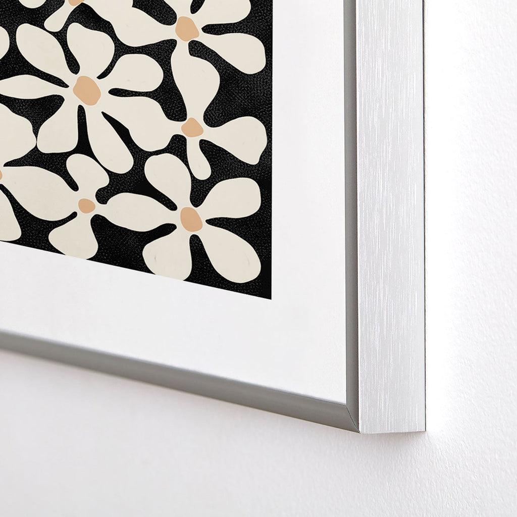 DorisciciArt Midnight Bohemian Floral Metal Framed Art Print