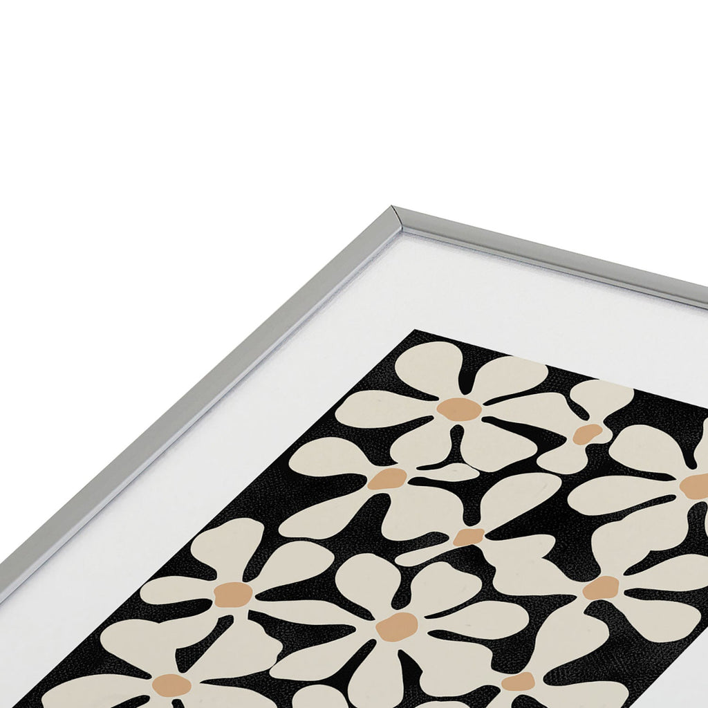 DorisciciArt Midnight Bohemian Floral Metal Framed Art Print