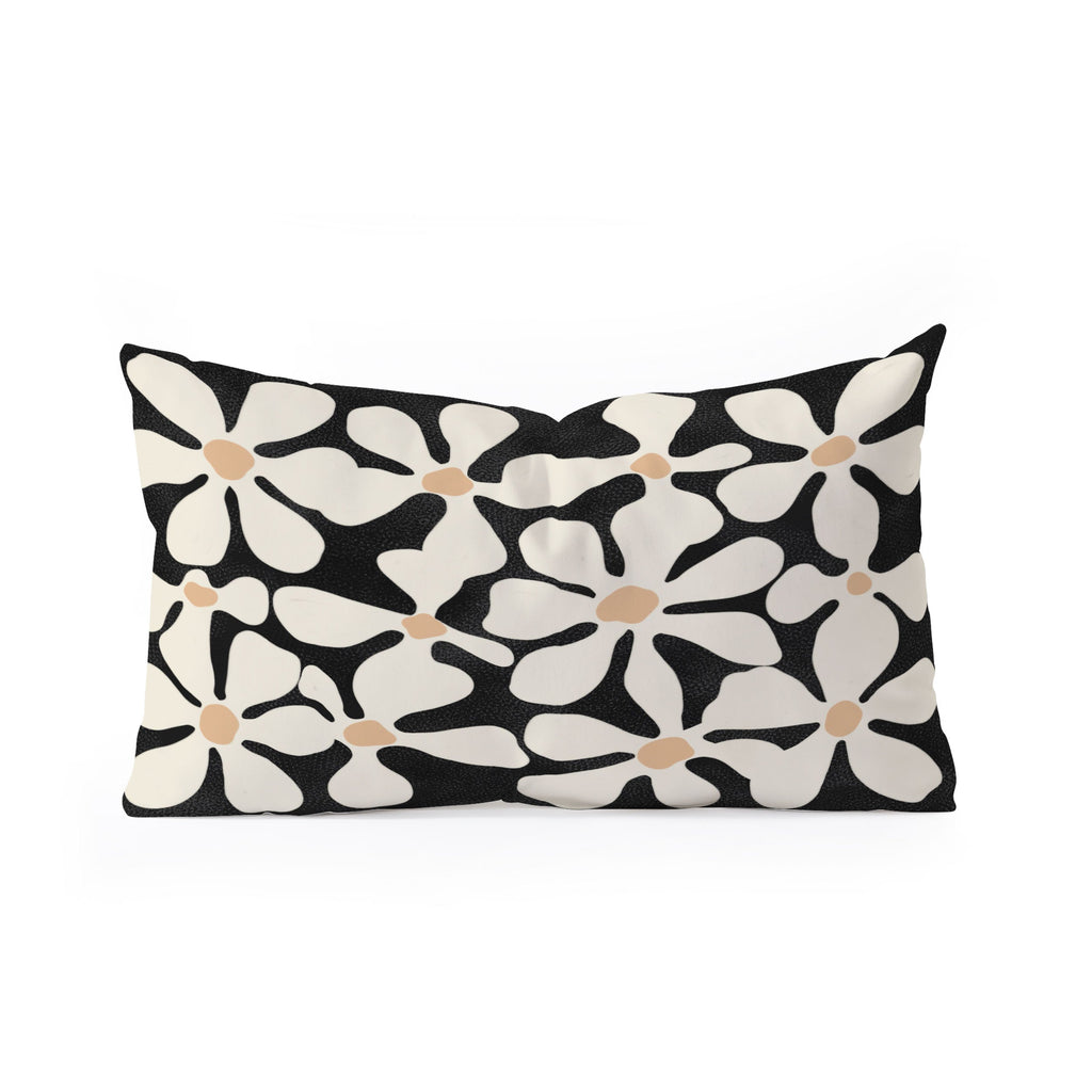 DorisciciArt Midnight Bohemian Floral Oblong Throw Pillow