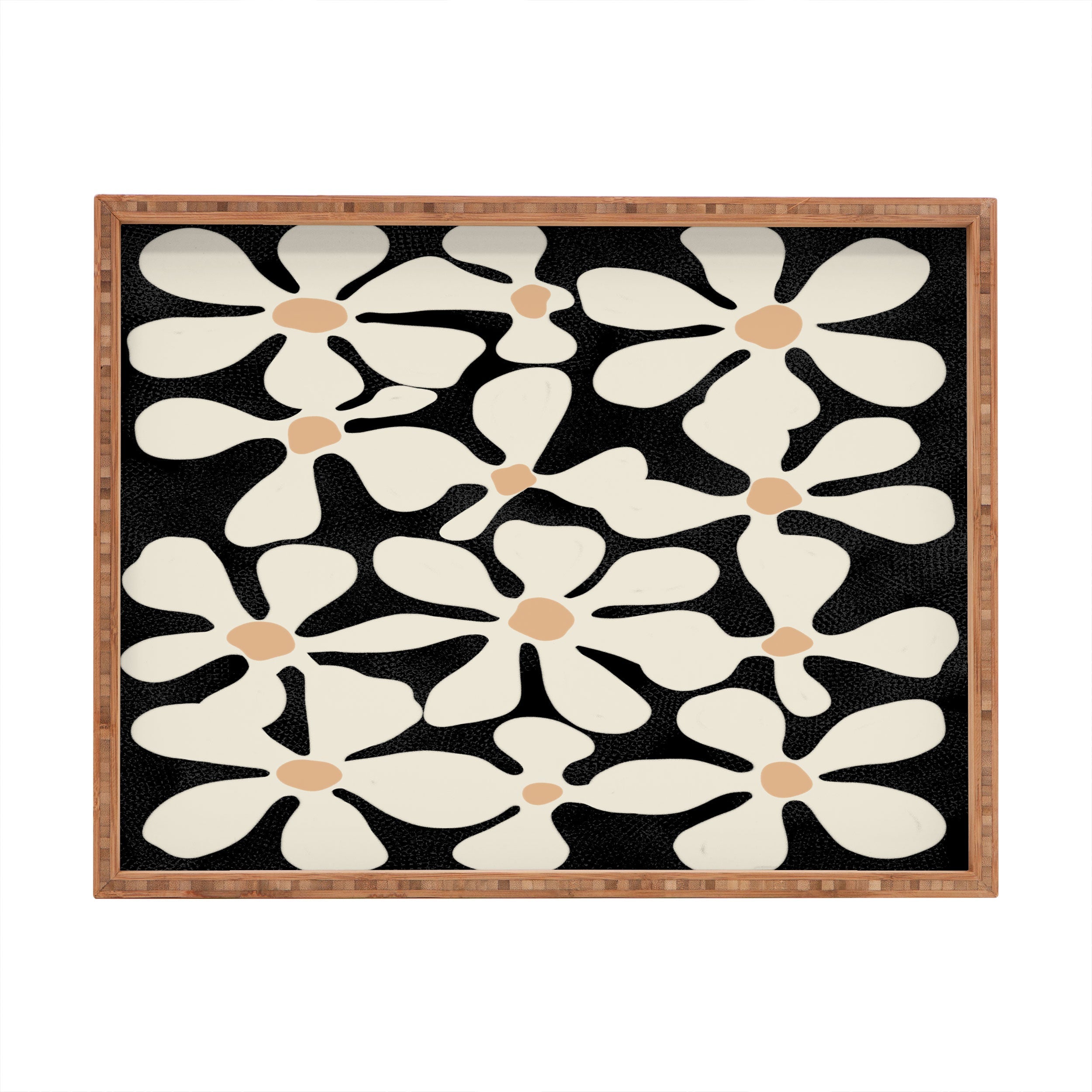 DorisciciArt Midnight Bohemian Floral Rectangular Tray