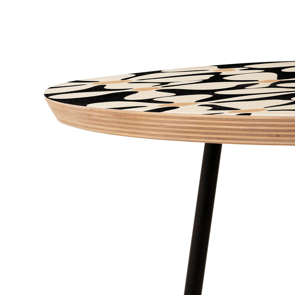 DorisciciArt Midnight Bohemian Floral Round Side Table
