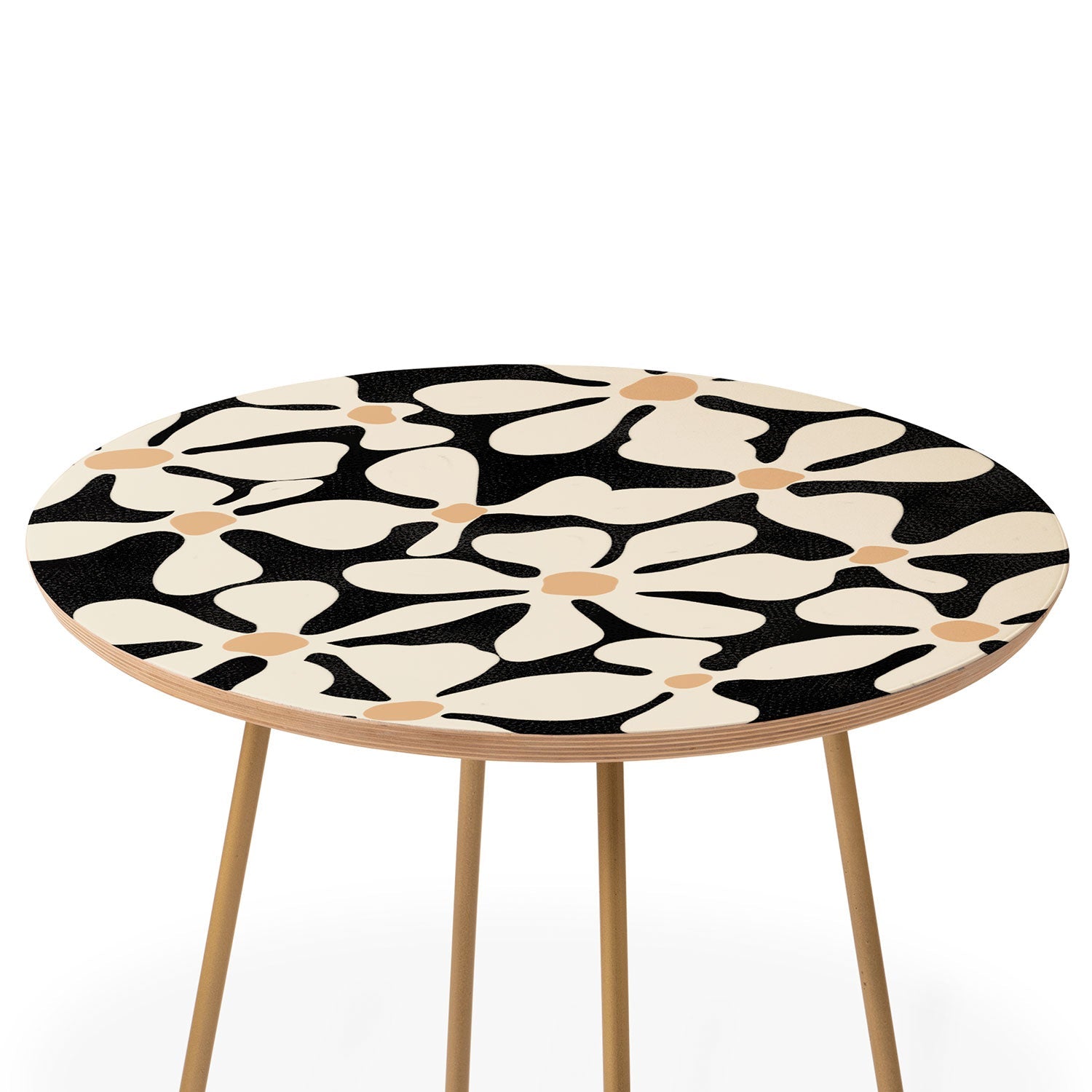 DorisciciArt Midnight Bohemian Floral Round Side Table