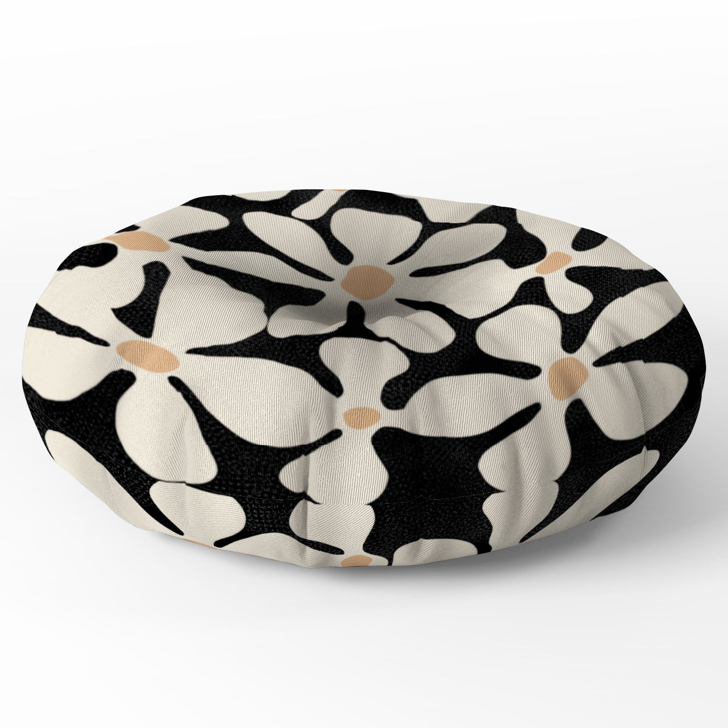 DorisciciArt Midnight Bohemian Floral Floor Pillow Round