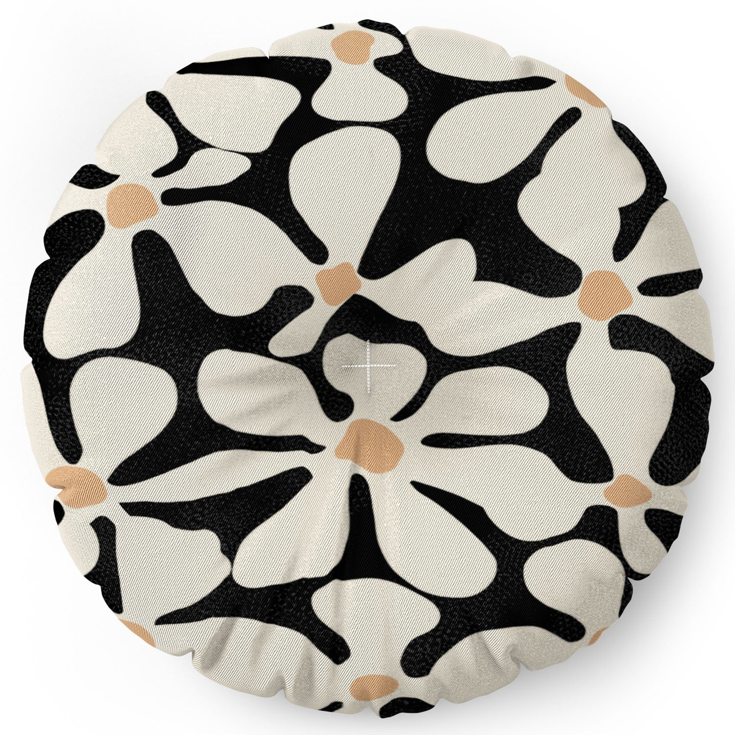 DorisciciArt Midnight Bohemian Floral Floor Pillow Round