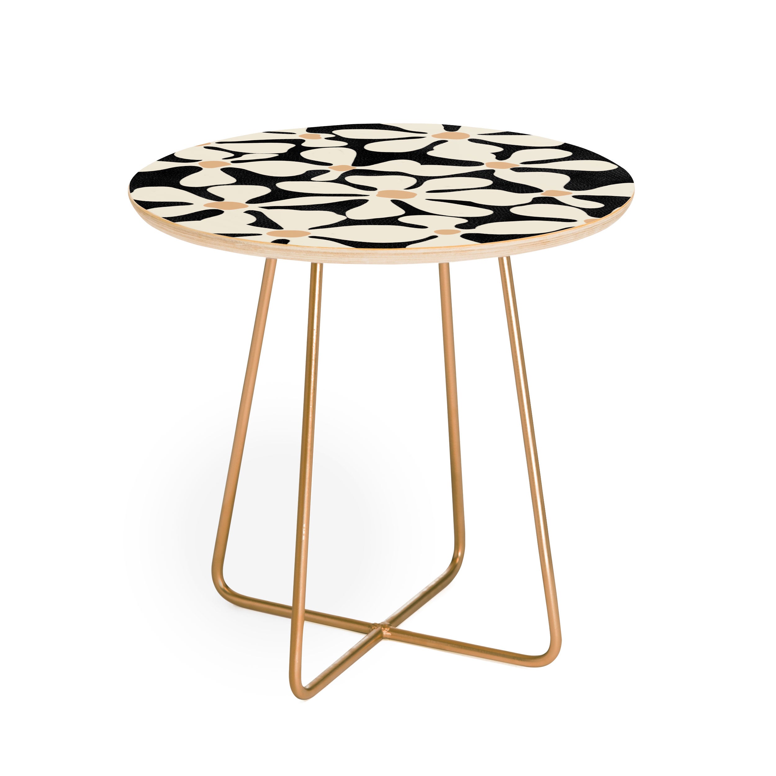 DorisciciArt Midnight Bohemian Floral Round Side Table