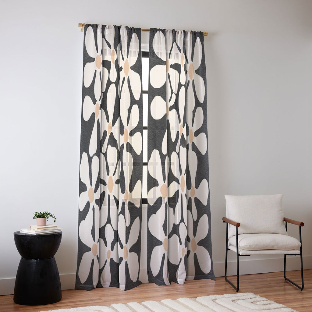 DorisciciArt Midnight Bohemian Floral Sheer Non Repeat