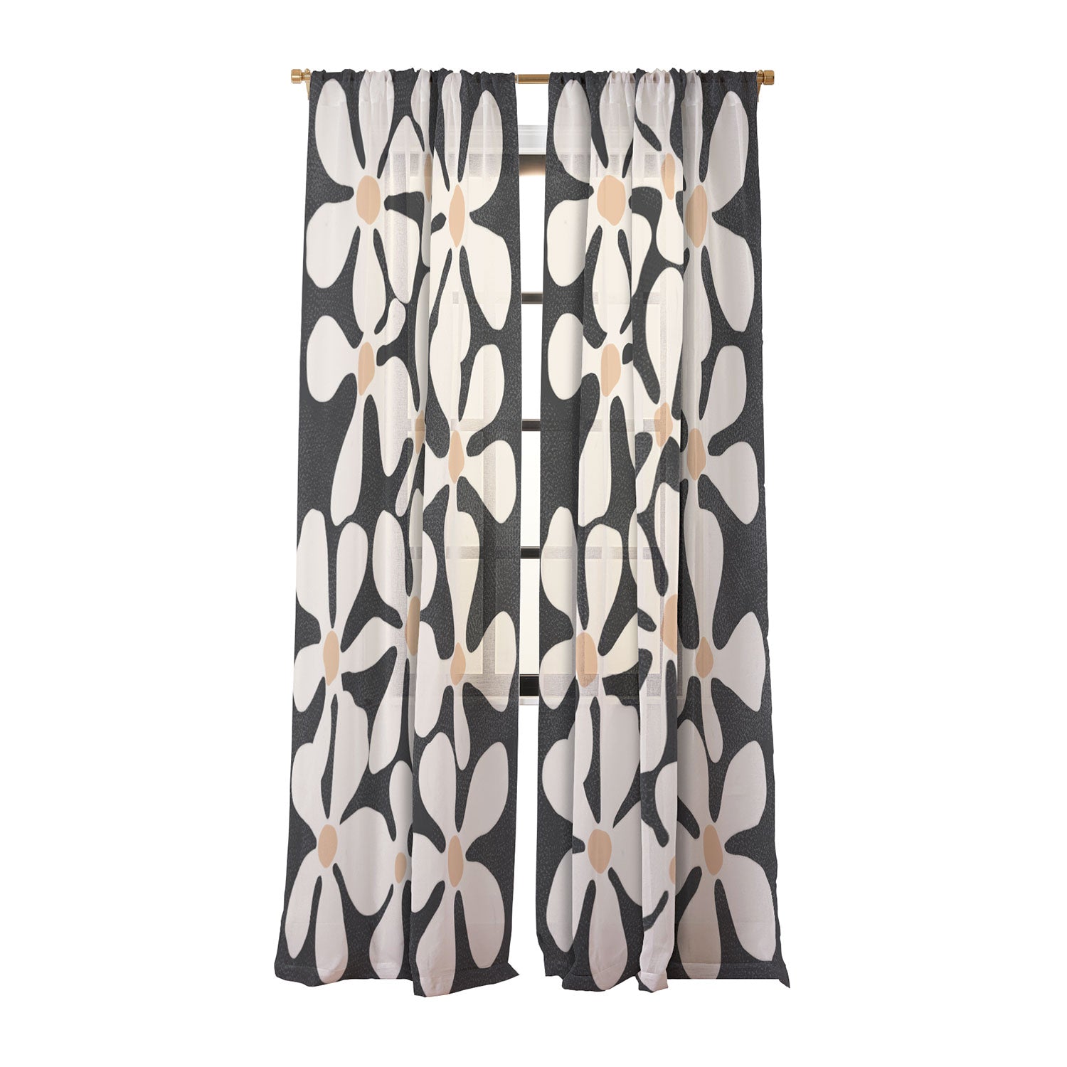 DorisciciArt Midnight Bohemian Floral Sheer Non Repeat