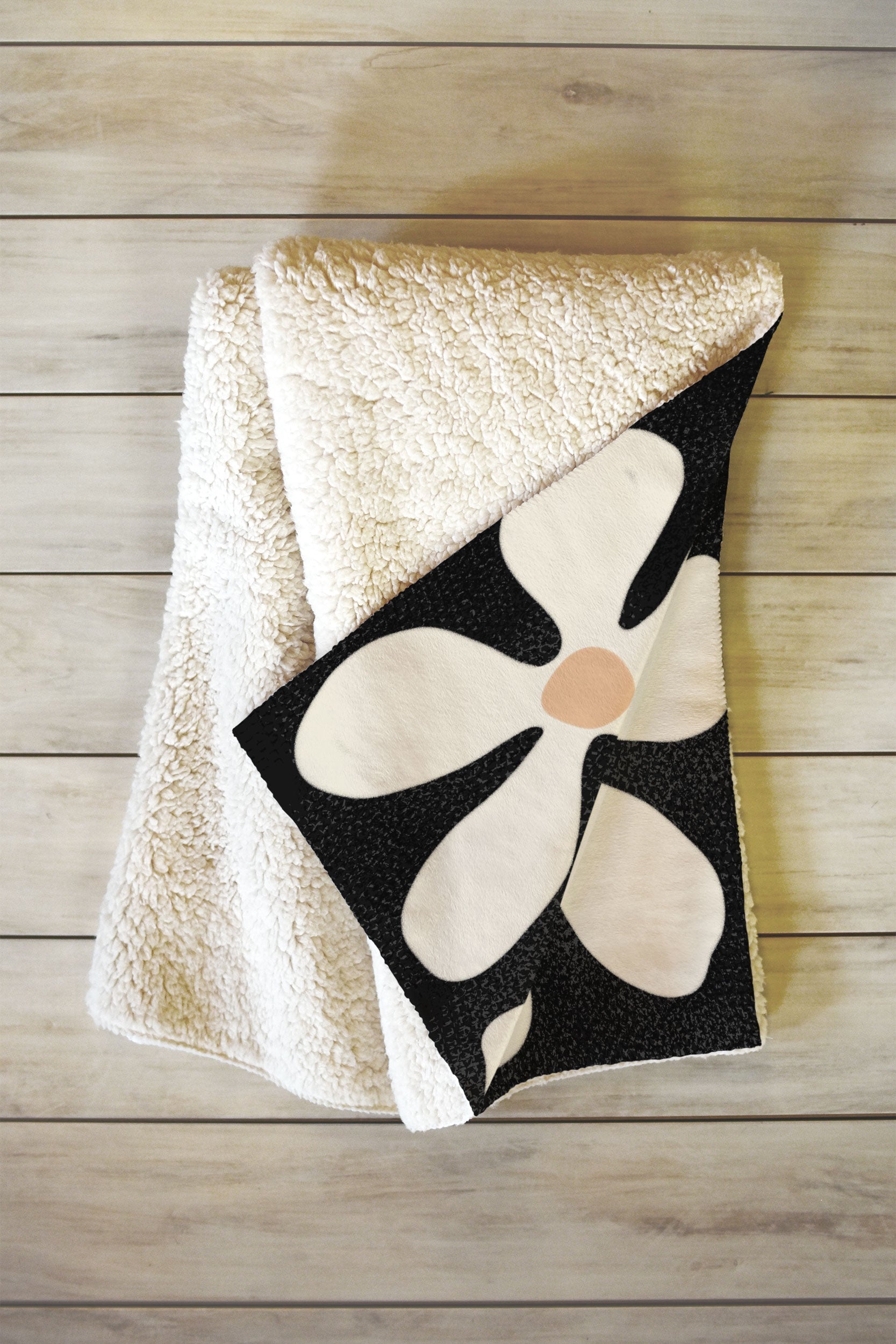 DorisciciArt Midnight Bohemian Floral Fleece Throw Blanket
