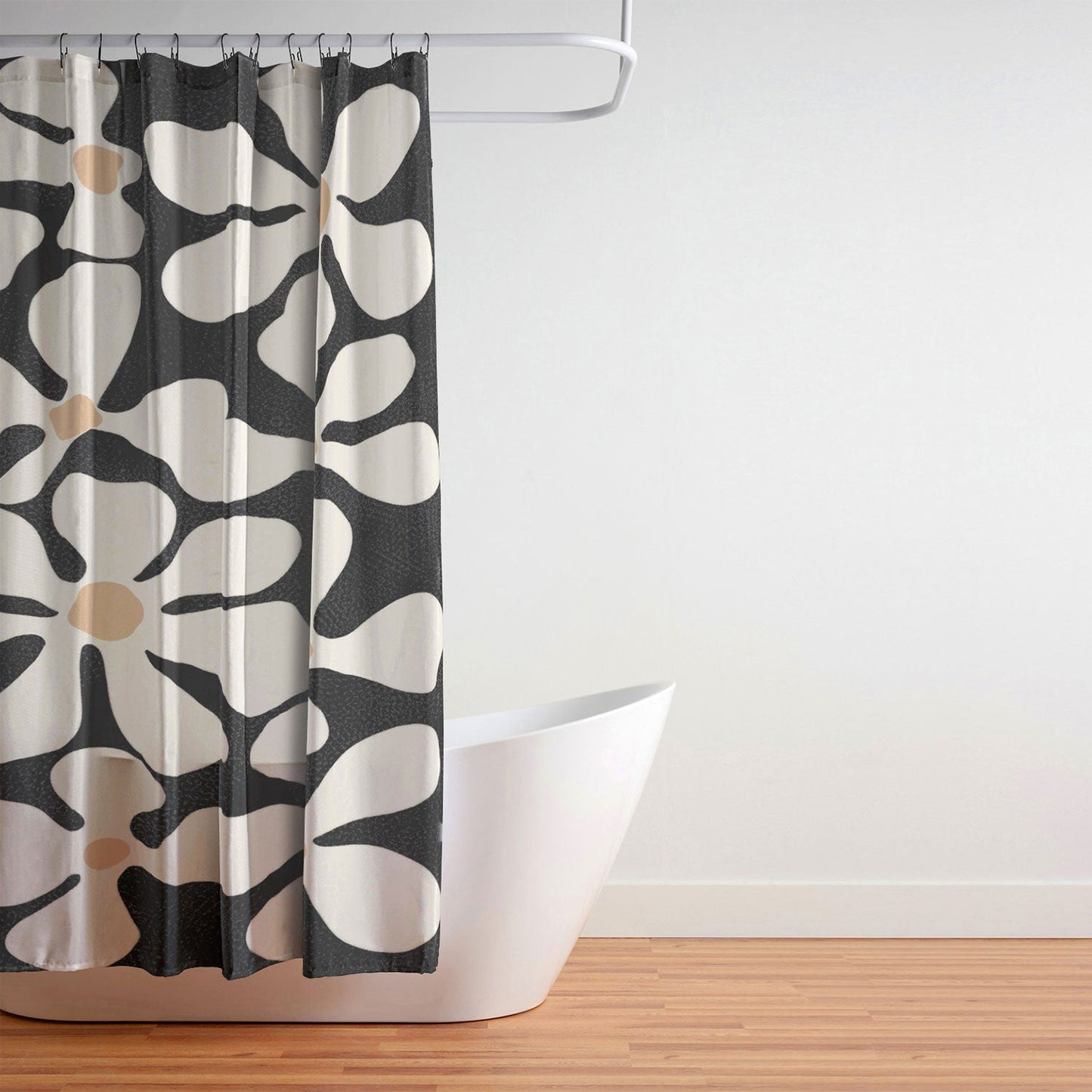 DorisciciArt Midnight Bohemian Floral Shower Curtain