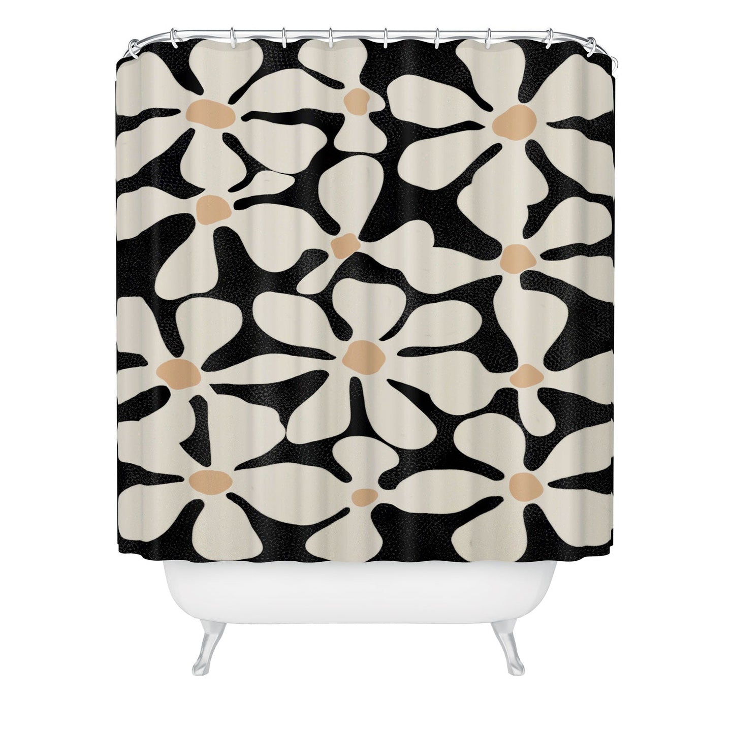 DorisciciArt Midnight Bohemian Floral Shower Curtain