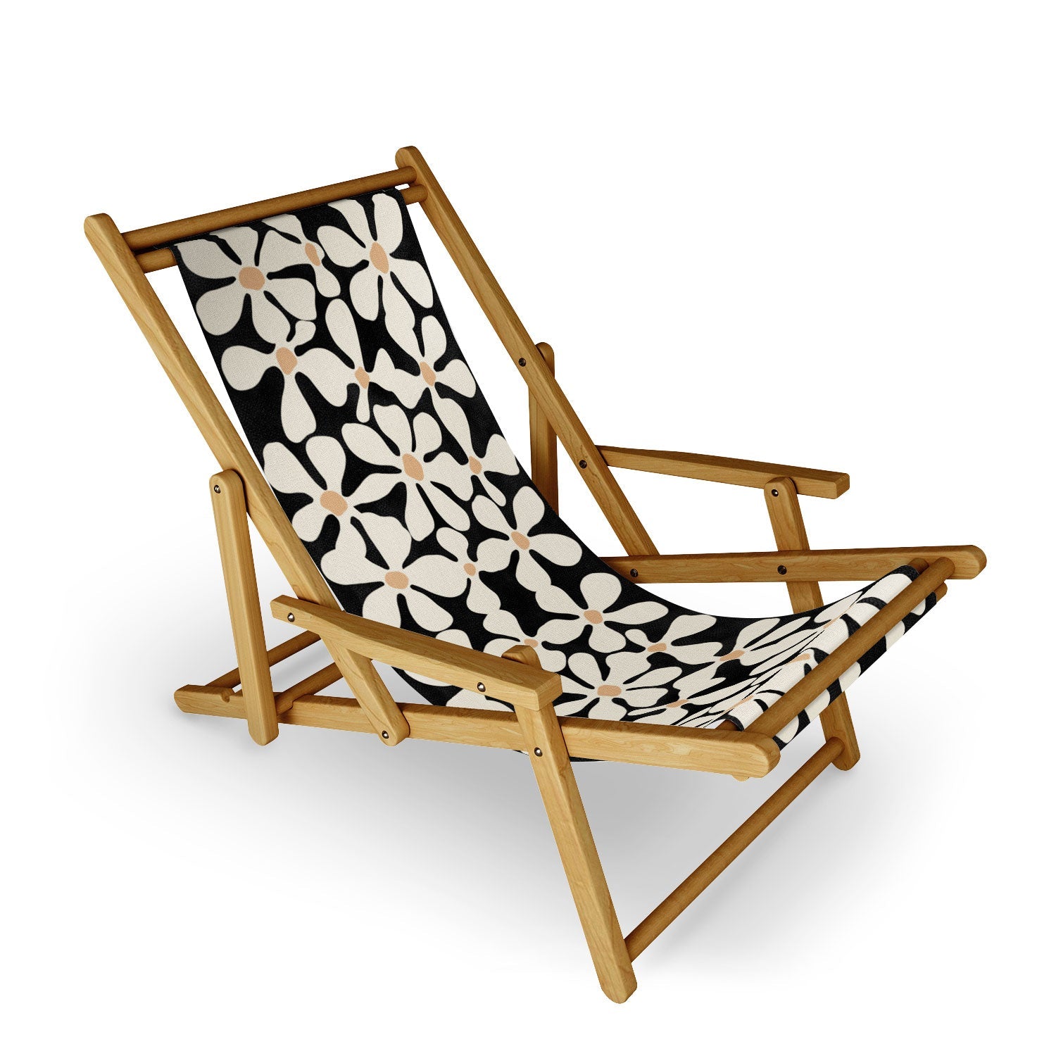 DorisciciArt Midnight Bohemian Floral Sling Chair