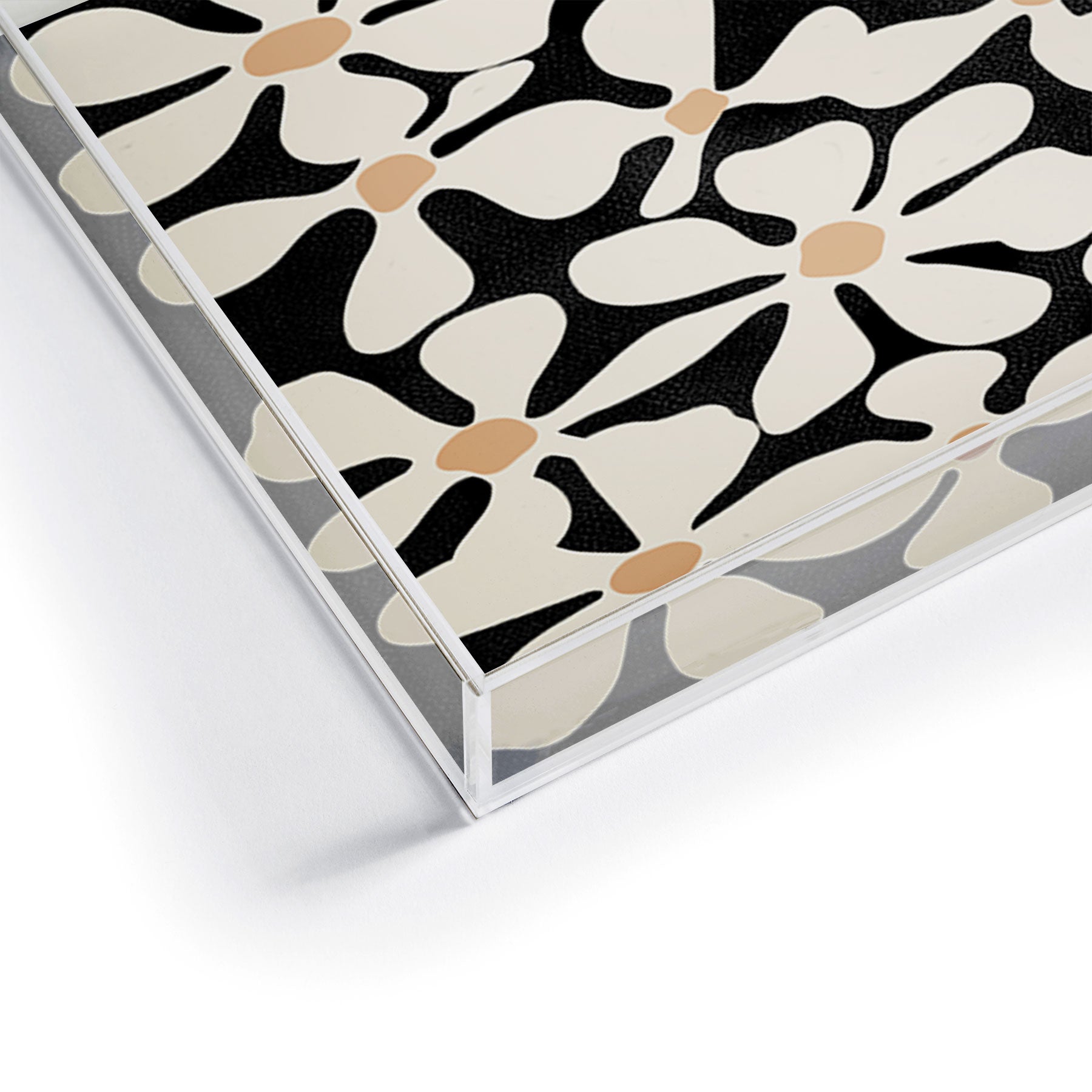 DorisciciArt Midnight Bohemian Floral Acrylic Tray
