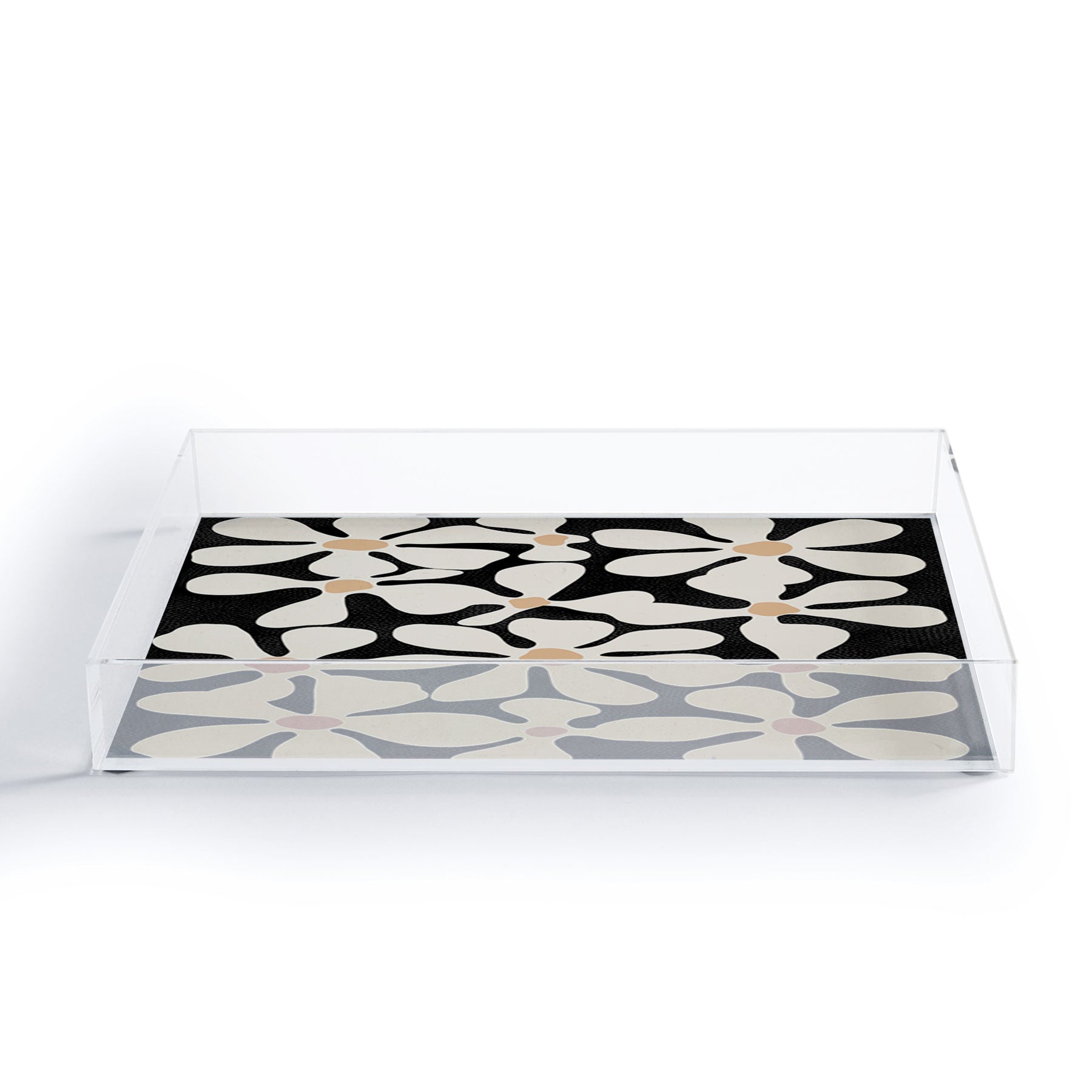 DorisciciArt Midnight Bohemian Floral Acrylic Tray