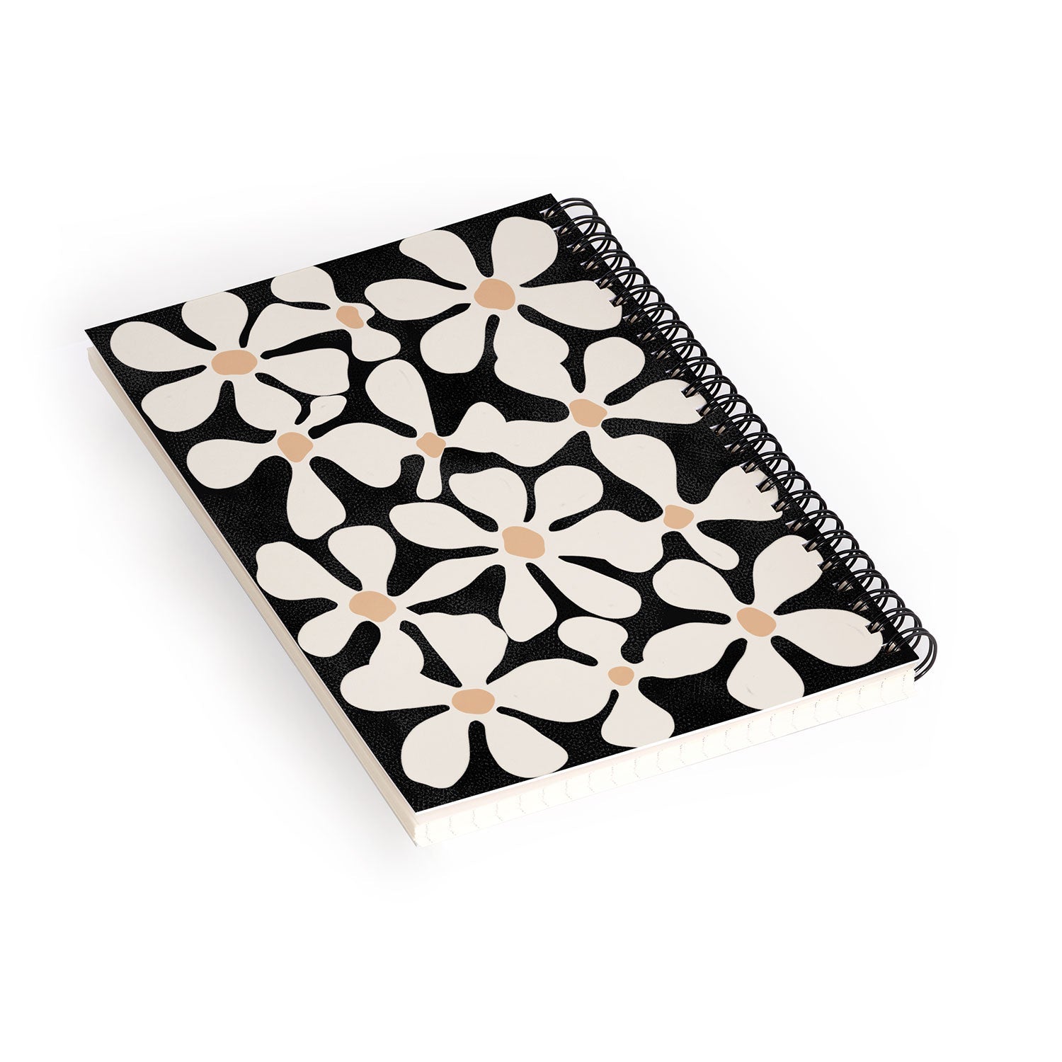 DorisciciArt Midnight Bohemian Floral Spiral Notebook