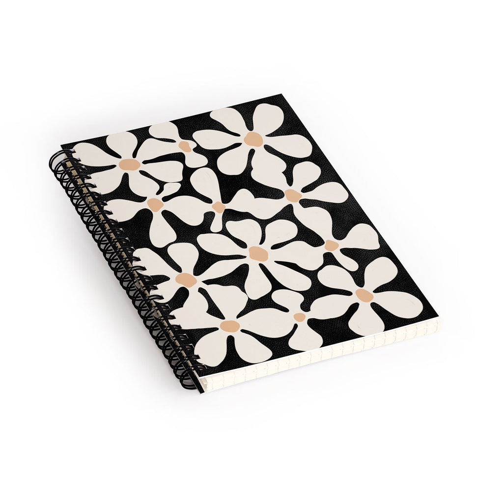 DorisciciArt Midnight Bohemian Floral Spiral Notebook