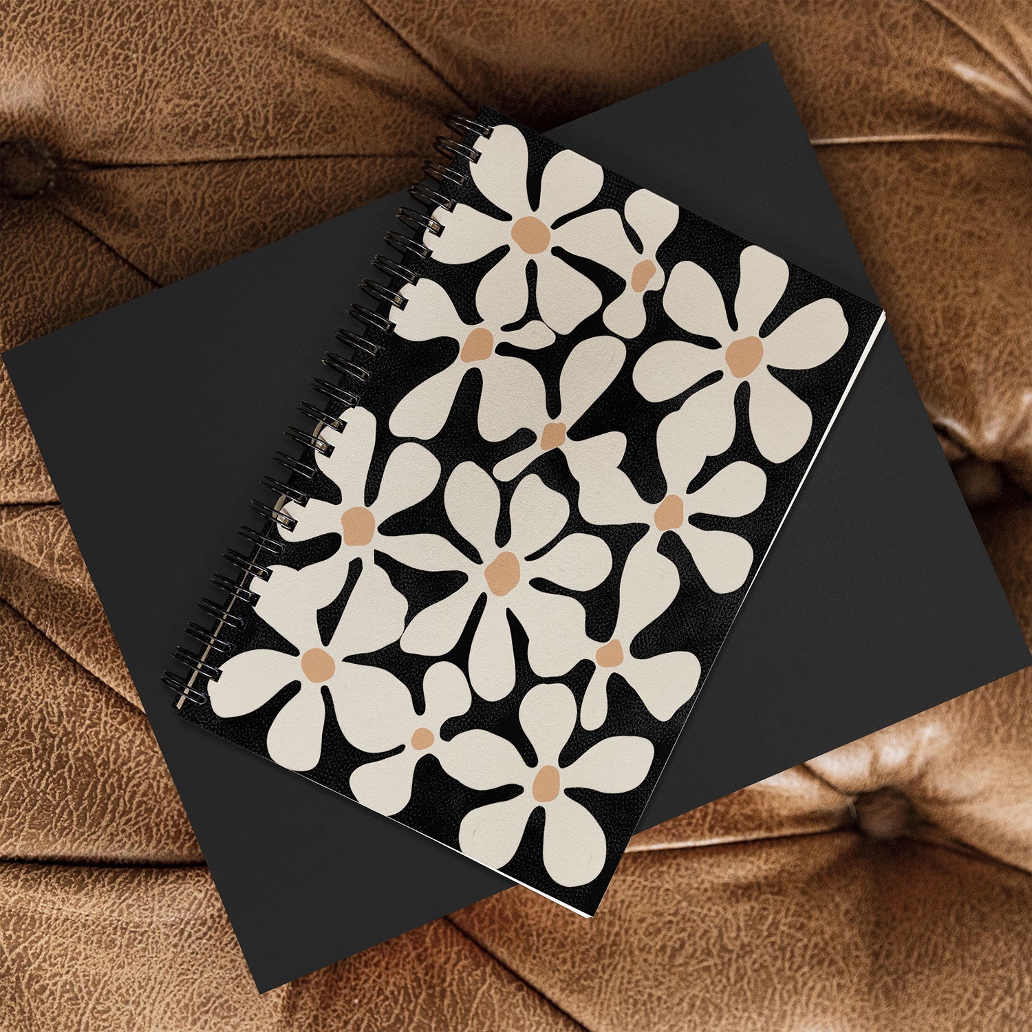 DorisciciArt Midnight Bohemian Floral Spiral Notebook