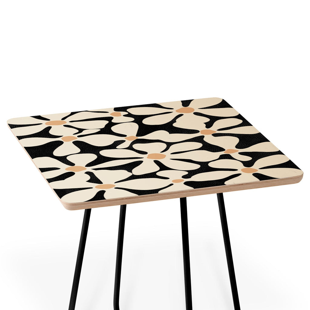DorisciciArt Midnight Bohemian Floral Side Table