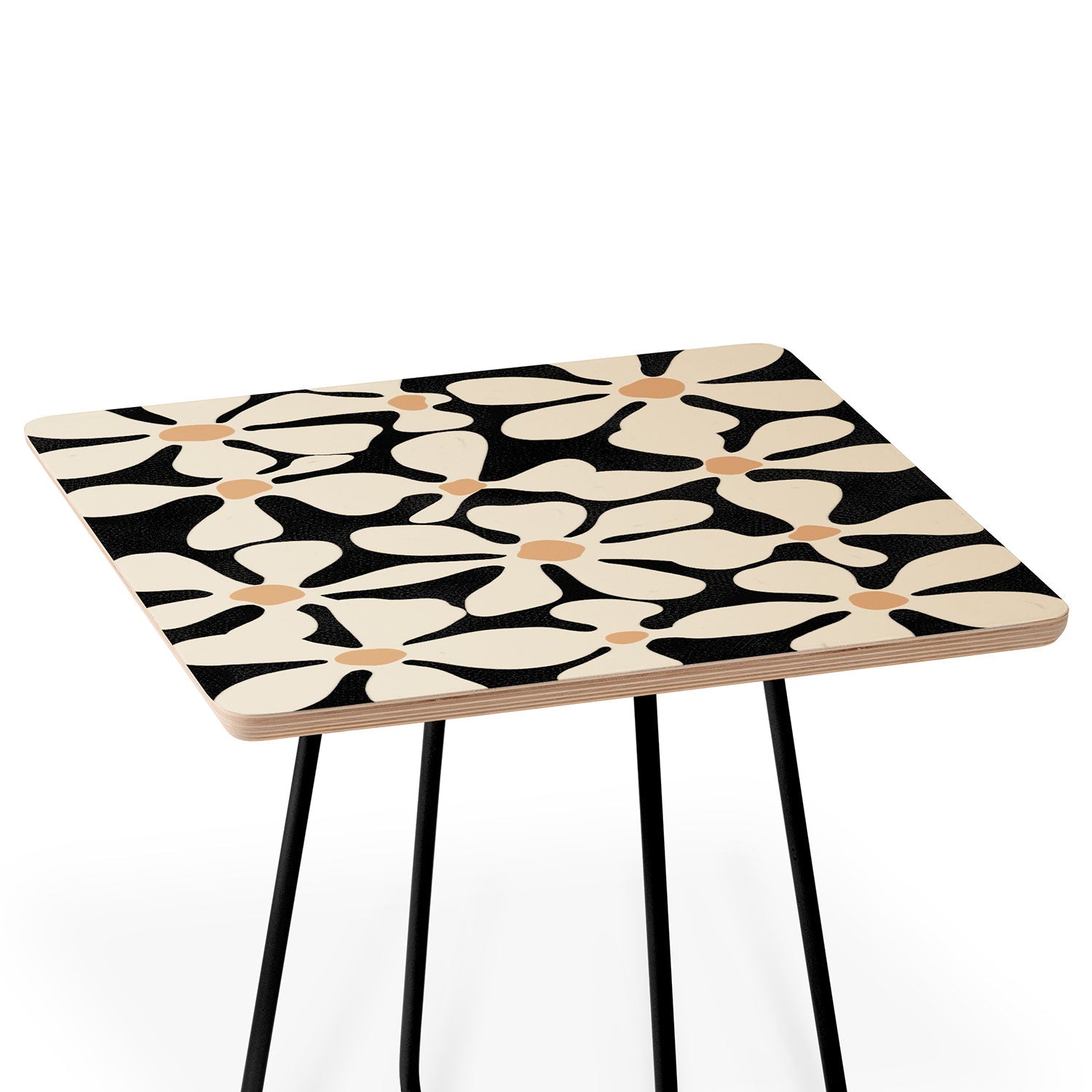 DorisciciArt Midnight Bohemian Floral Side Table