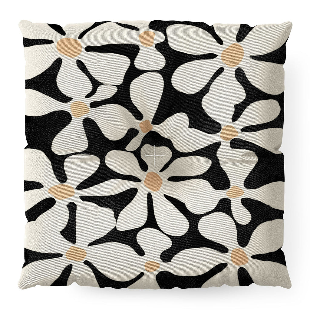 DorisciciArt Midnight Bohemian Floral Floor Pillow Square