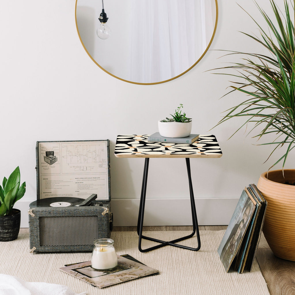 DorisciciArt Midnight Bohemian Floral Side Table