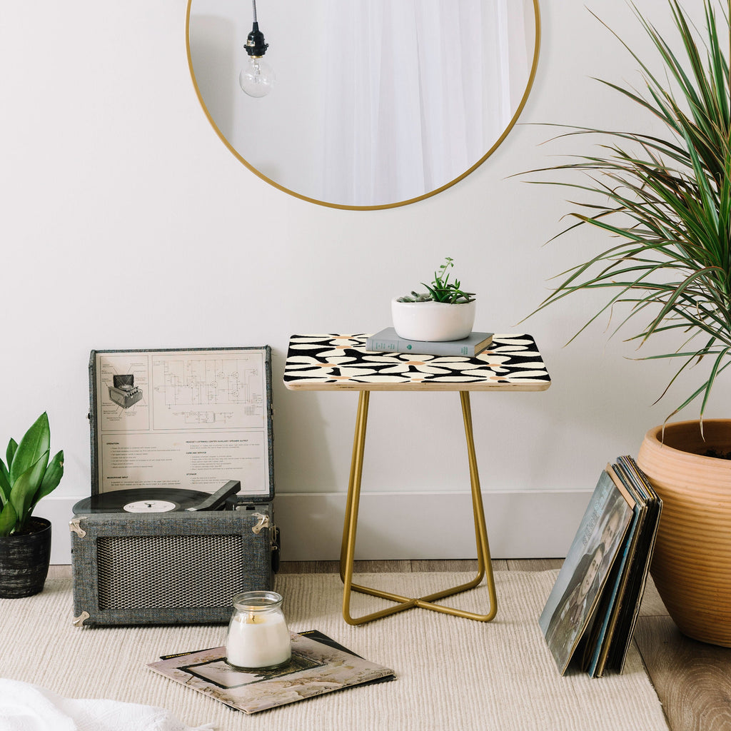 DorisciciArt Midnight Bohemian Floral Side Table
