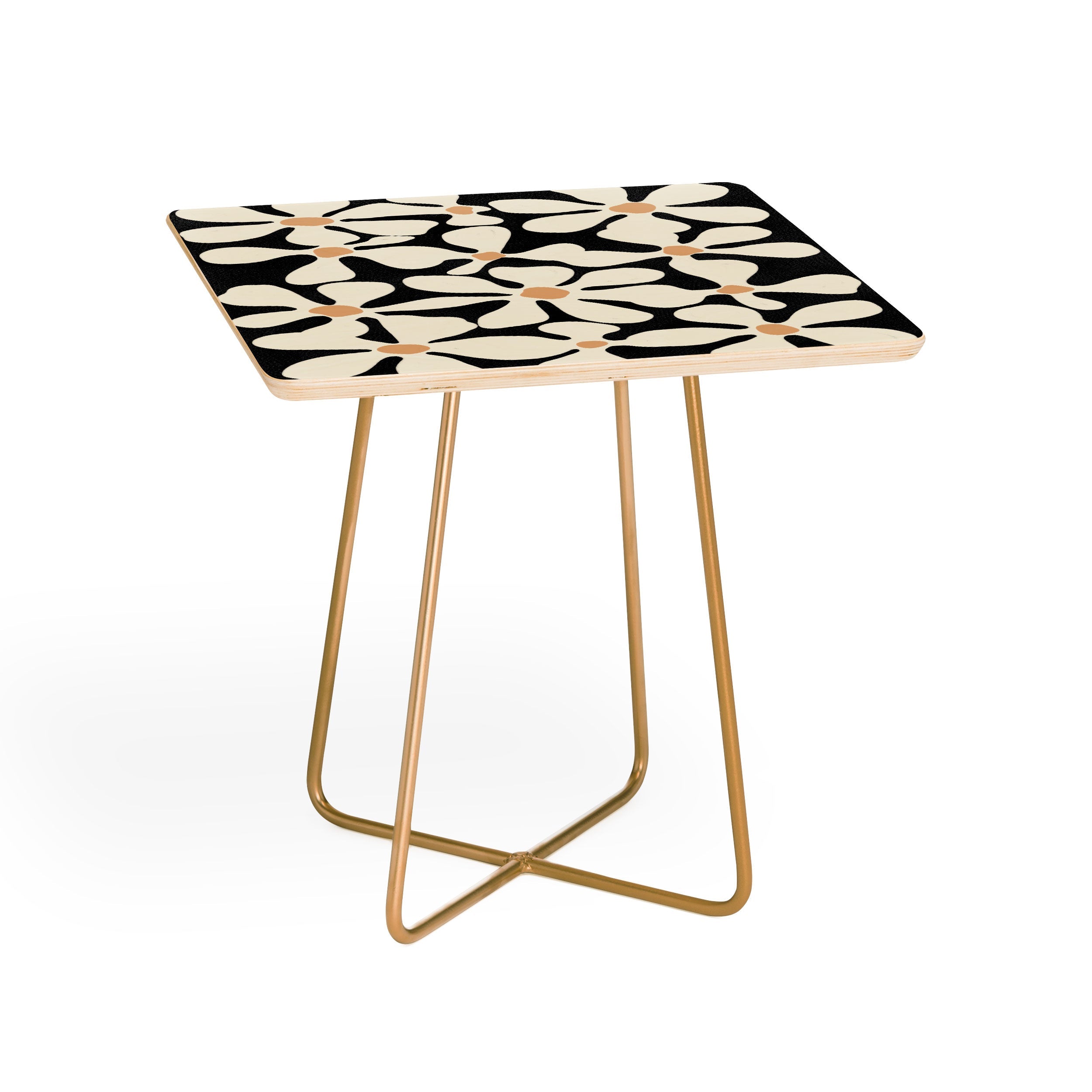DorisciciArt Midnight Bohemian Floral Side Table