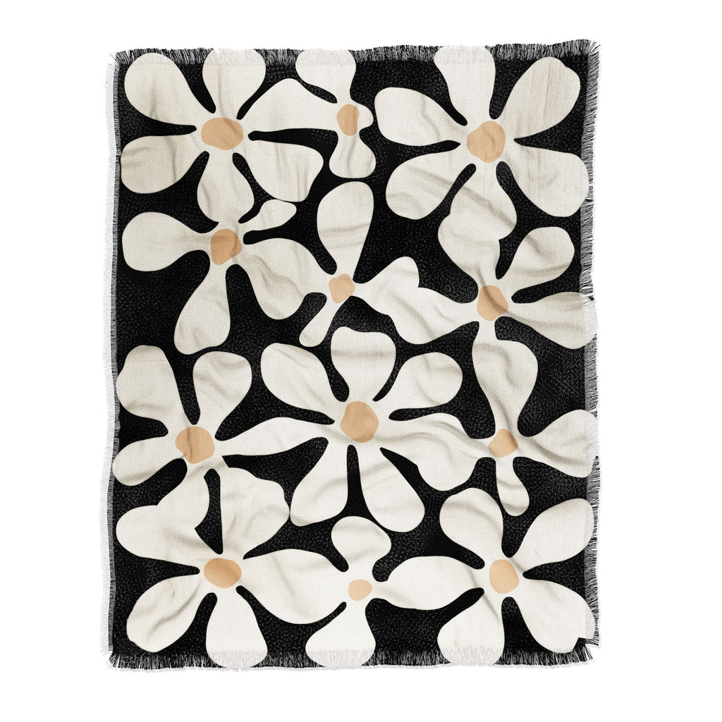 DorisciciArt Midnight Bohemian Floral Throw Blanket