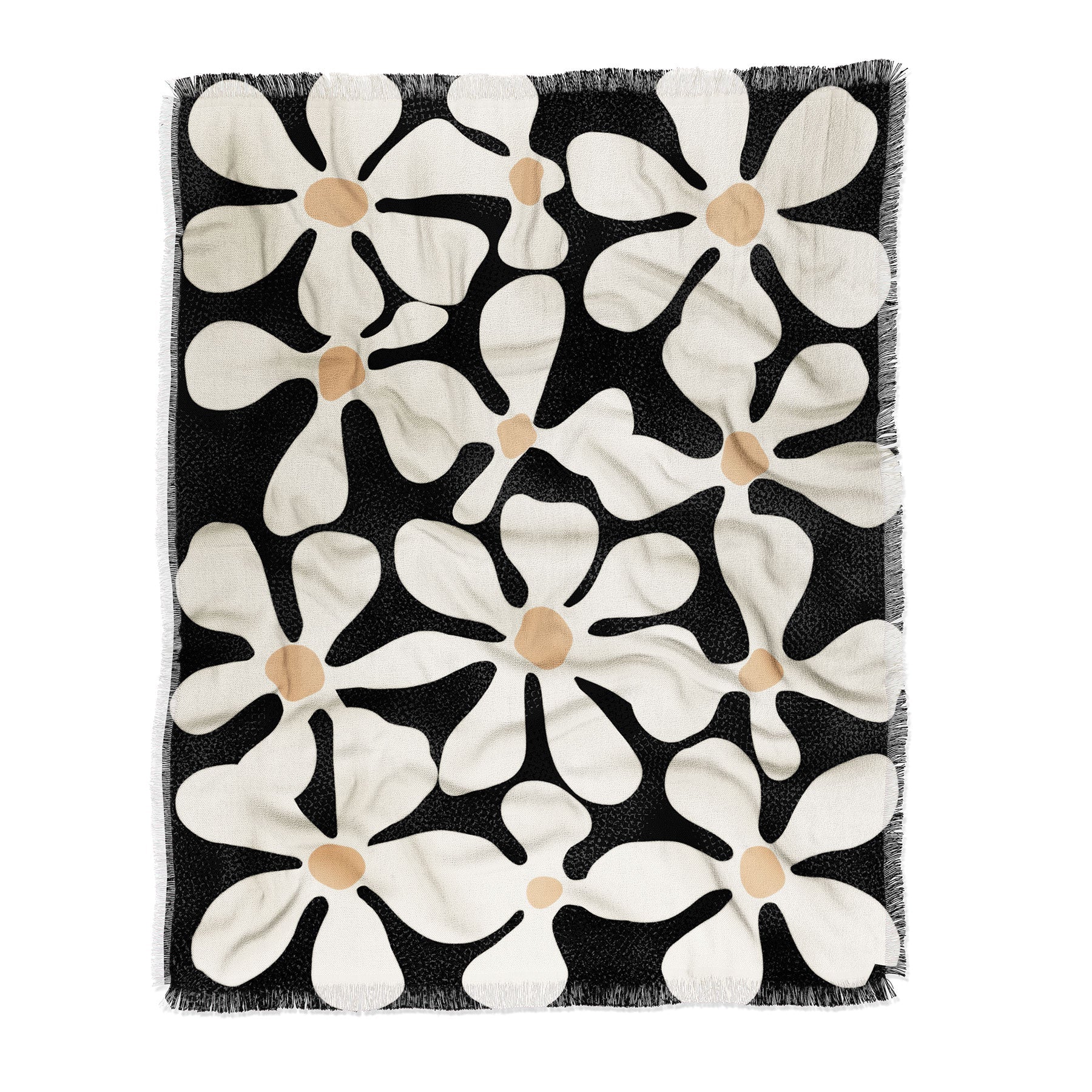 DorisciciArt Midnight Bohemian Floral Throw Blanket
