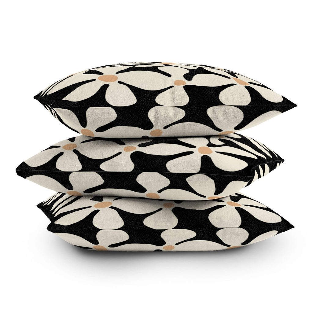DorisciciArt Midnight Bohemian Floral Outdoor Throw Pillow