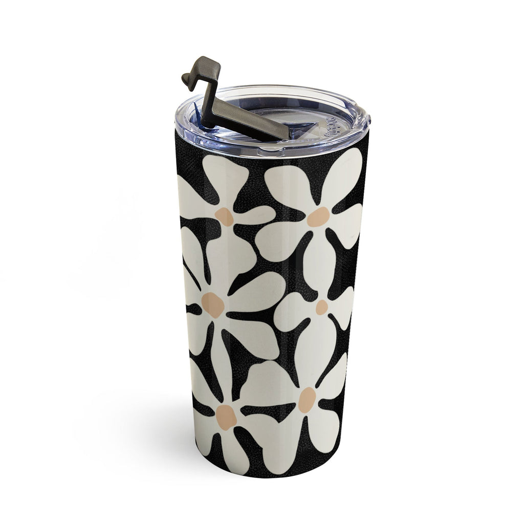 DorisciciArt Midnight Bohemian Floral Travel Mug