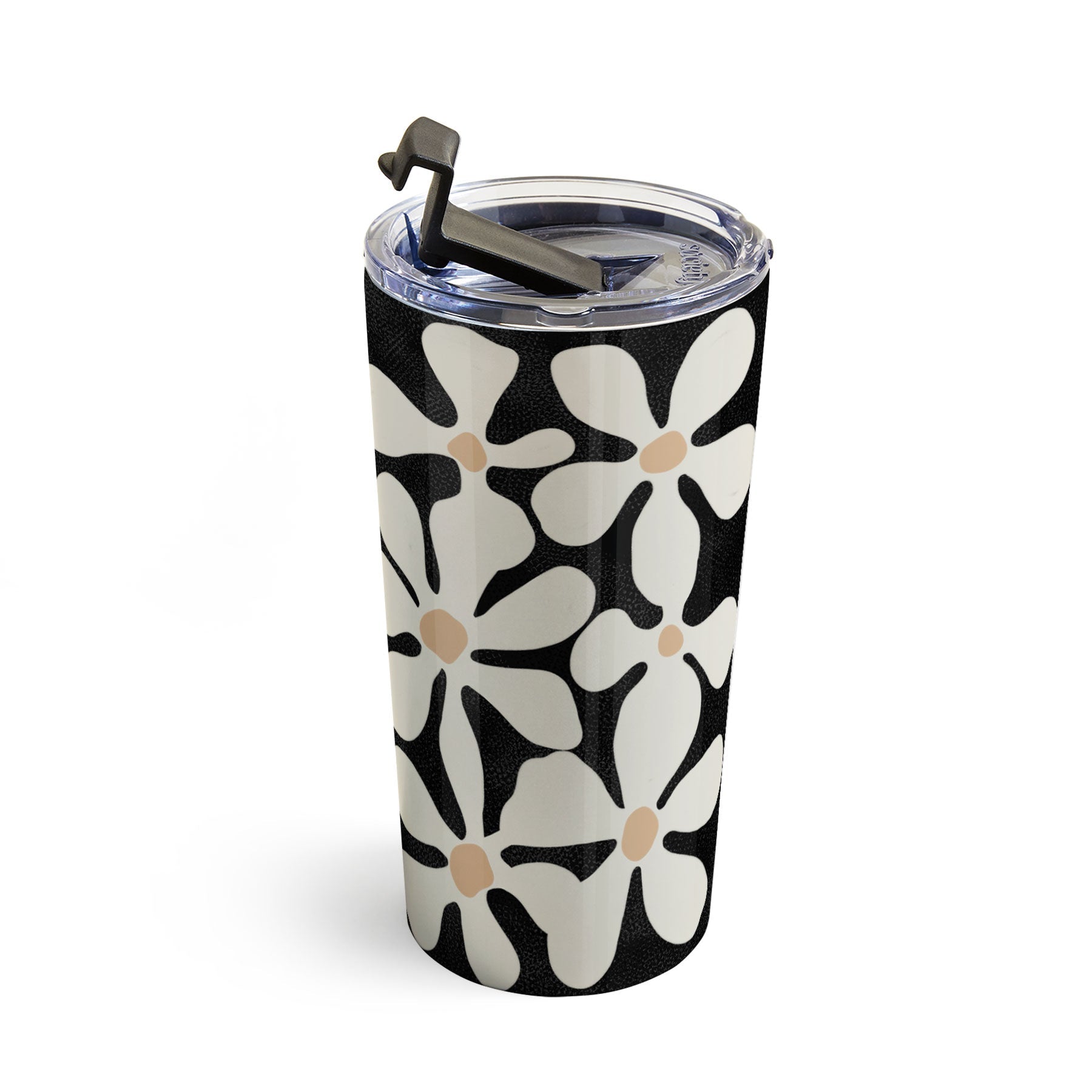 DorisciciArt Midnight Bohemian Floral Travel Mug