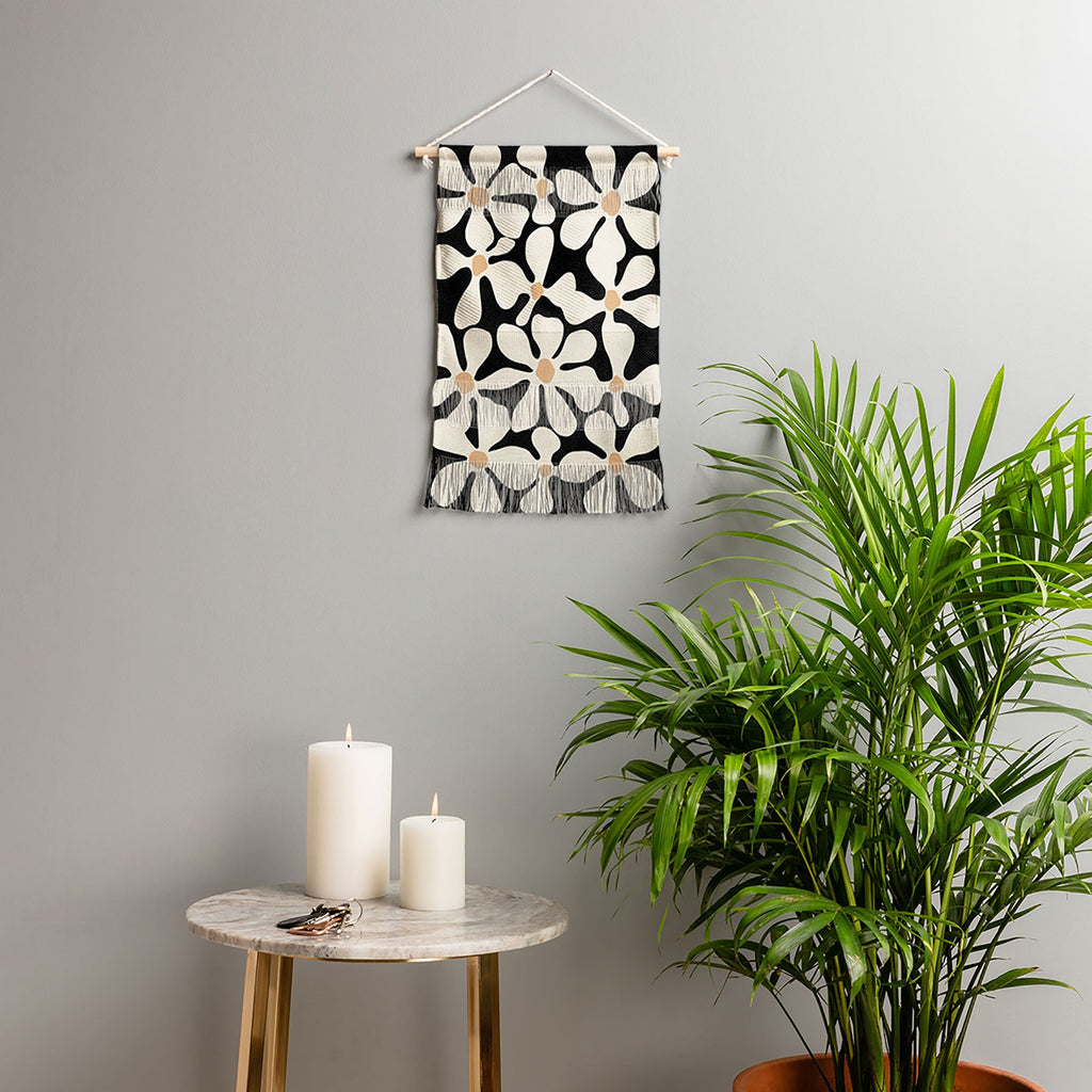 DorisciciArt Midnight Bohemian Floral Wall Hanging Portrait