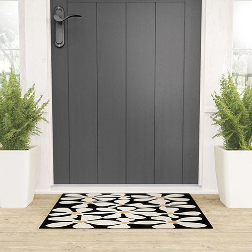 DorisciciArt Midnight Bohemian Floral Welcome Mat