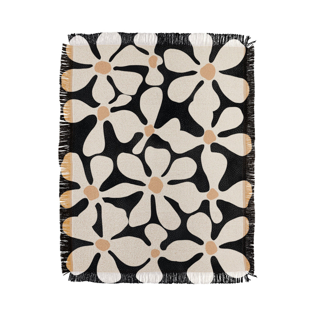 DorisciciArt Midnight Bohemian Floral Throw Blanket