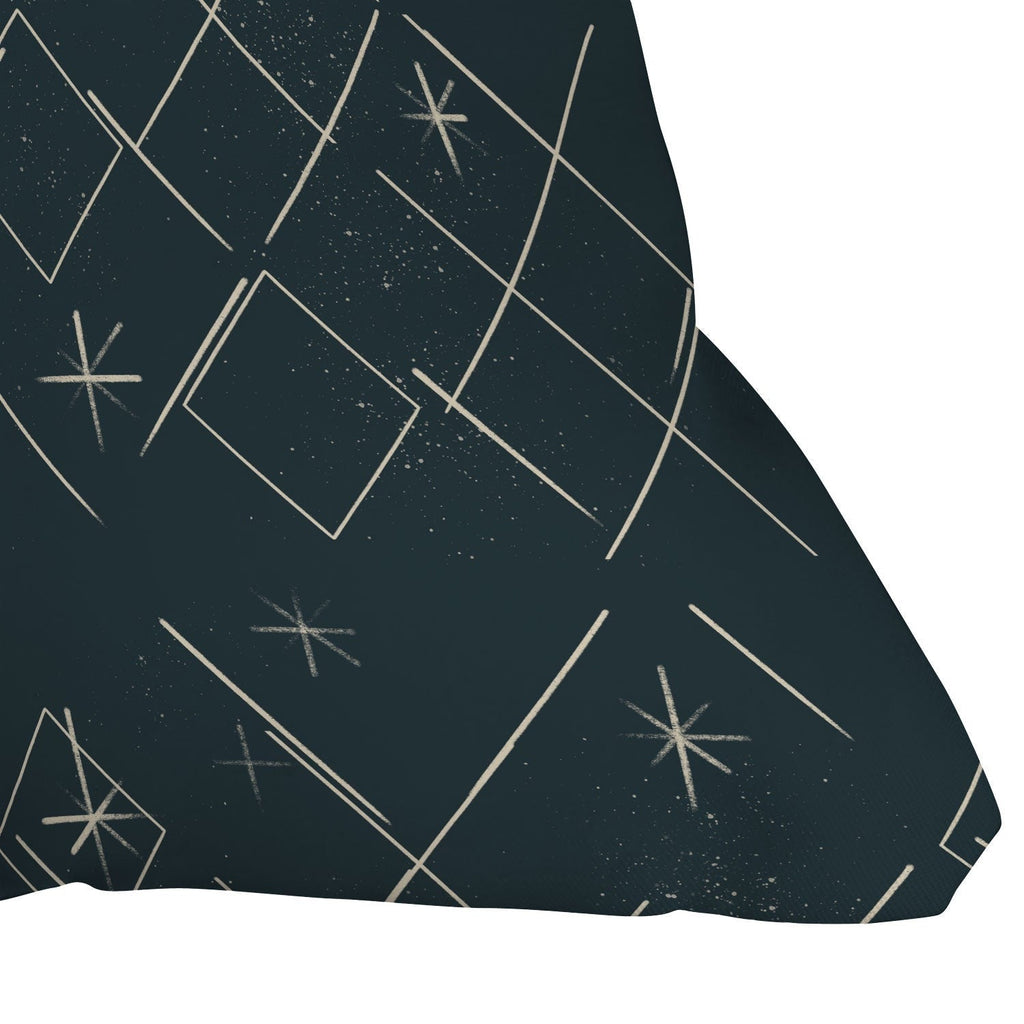 Little Om Starry Web navy Outdoor Throw Pillow