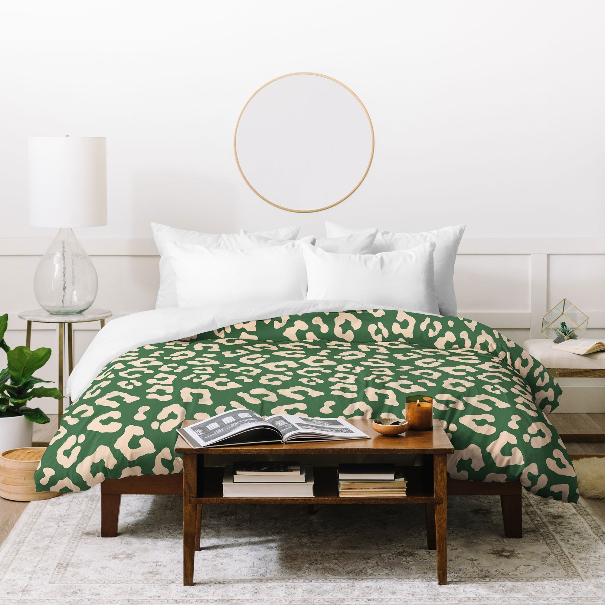 Avenie BR Cheetah Print In Green Duvet Cover